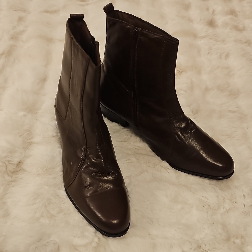 Vintage Stacy Adams Brown Leather Chelsea Boots Mens 14M Beatles Indie Luxury